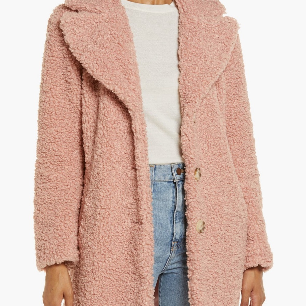 Rachel Parcell Pink Teddy Coat